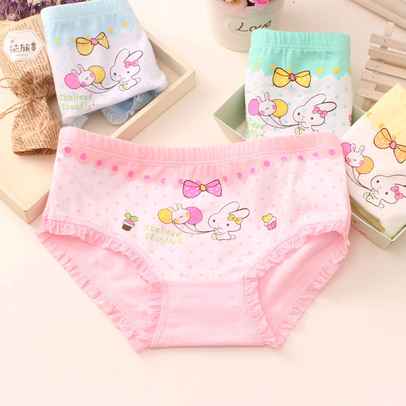 Random 1 PC Cotton Children's Underwear Girls Briefs Cute Panties Kids  Short Pant