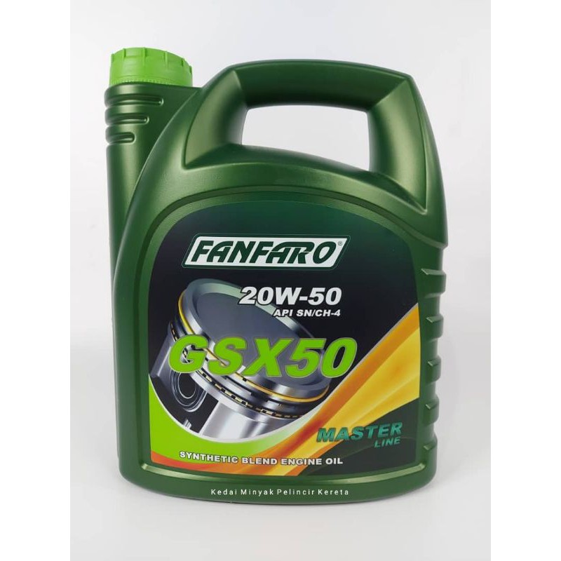 FANFARO Semi Synthetic GSX50 SAE 20w50 API SN/CH-4 (4L) | Shopee Malaysia