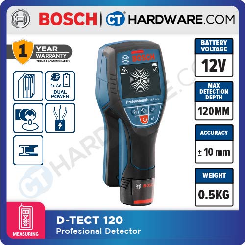 BOSCH DTECT 120 PROFESSIONAL DETECTOR WALL SCANNER 12V 120MM