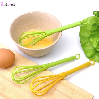 1pc Color Random Silicone Wood Handle Egg Beater For Baking, Kitchen Egg &  Milk Handheld Mixer