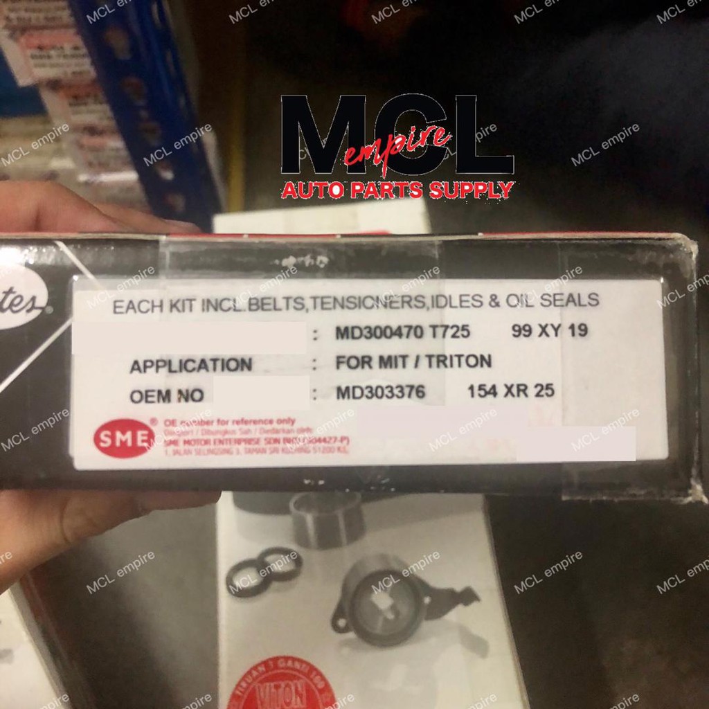 GATES Timing Belt Kit MD303376 Mitsubishi Triton 2.5 154X25