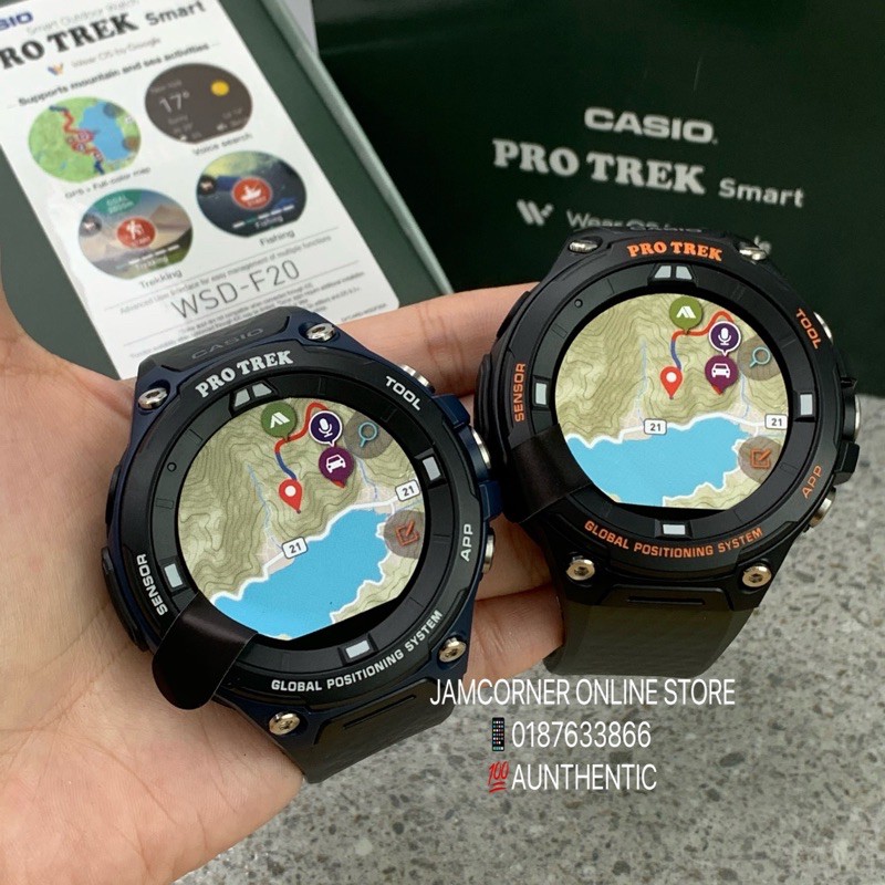 100% ORIGINAL CASIO PROTREK SMART WSD-F20A SERIES WSD-F20A-BU/WSD-F20A-GN  READY STOCK COMPLETE SET