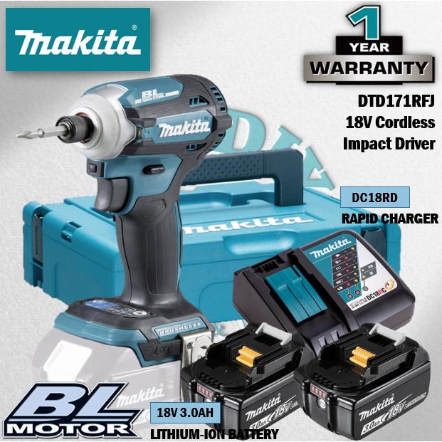 MAKITA DTD171RTJ / DTD171RFJ / DTD171Z 18V Cordless Impact Driver ...