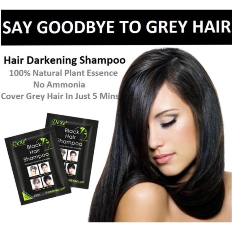 DEXE Instant 5-Min Black Hair Dye Shampoo - Demi-Permanent With Argan Oil, 10-20 Pack