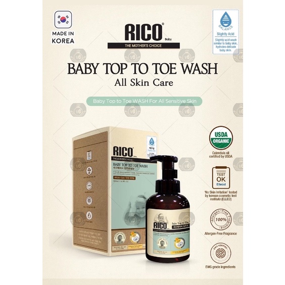 Rico Top to Toe wash bubble foam 500ml | Shopee Malaysia