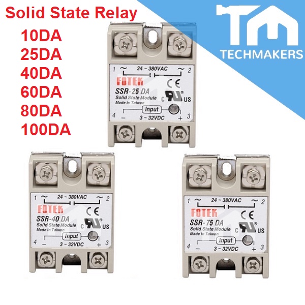 Fotek Fotex / Non Fotex 25A 40A 80A 100A DC to AC Solid State Relay SSR - 10DA 25DA 40DA 60DA 80DA 100DA