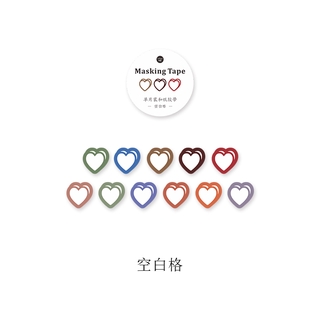 100Pcs Macaron Washi Tape Stickers Heart-shaped Masking Tape Journal Decor