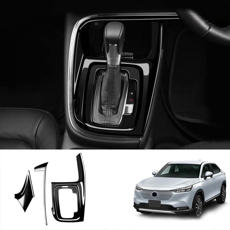 Bright Black Center Console Water Cup Holder Decoration Cover Trim