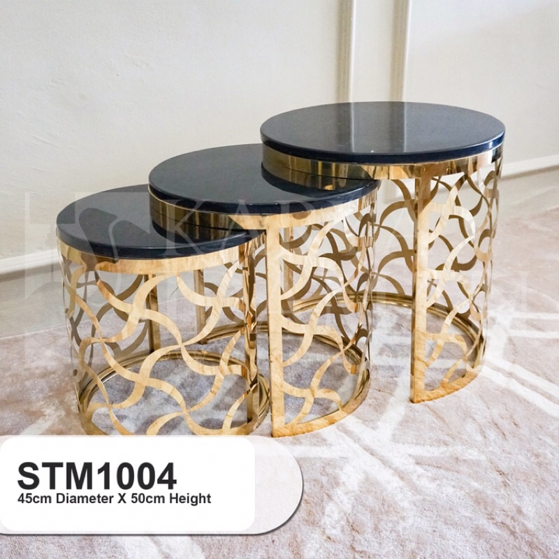 (READY STOCK MALAYSIA) Exclusive Side Table Marble & Gold Stainless ...