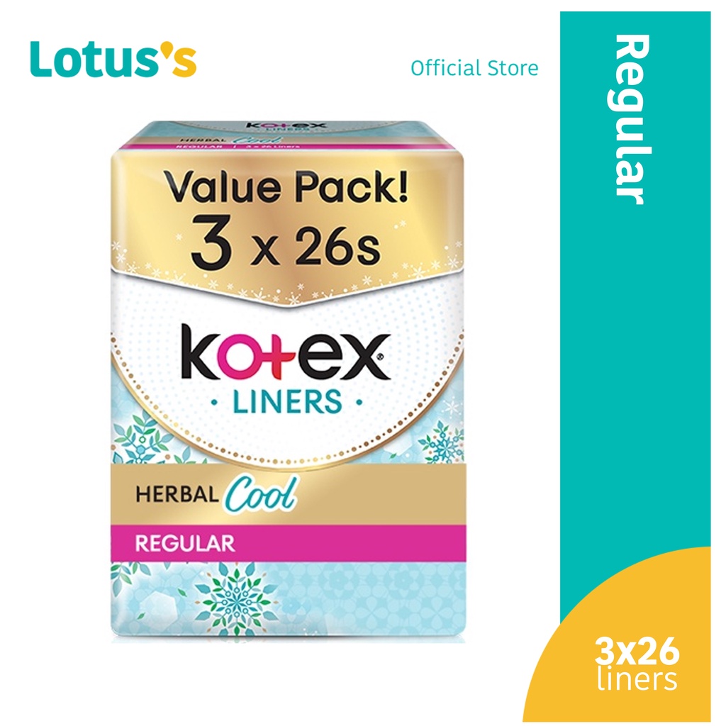 Kotex Herbal Cool Liner Regular (3 x 26s) Shopee Malaysia