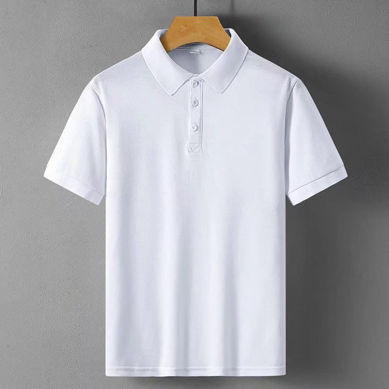 M-5XL Baju Kolar Collar T Shirt Lelaki Simple Plain Color All-match ...
