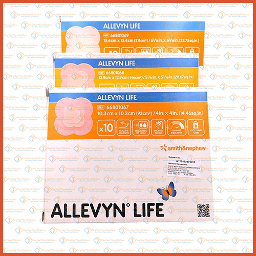 [1 PCS] Smith&Nephew Allevyn Life Silicone Gel Adhesive Foam Dressing