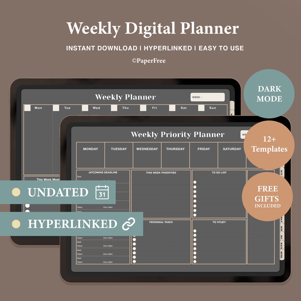 GoodNotes / Notability / Weekly Digital Planner / PDF Digital Planner ...
