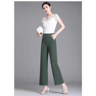 Ready Stock Women Casual Pants High Waist Elastic Waist Women