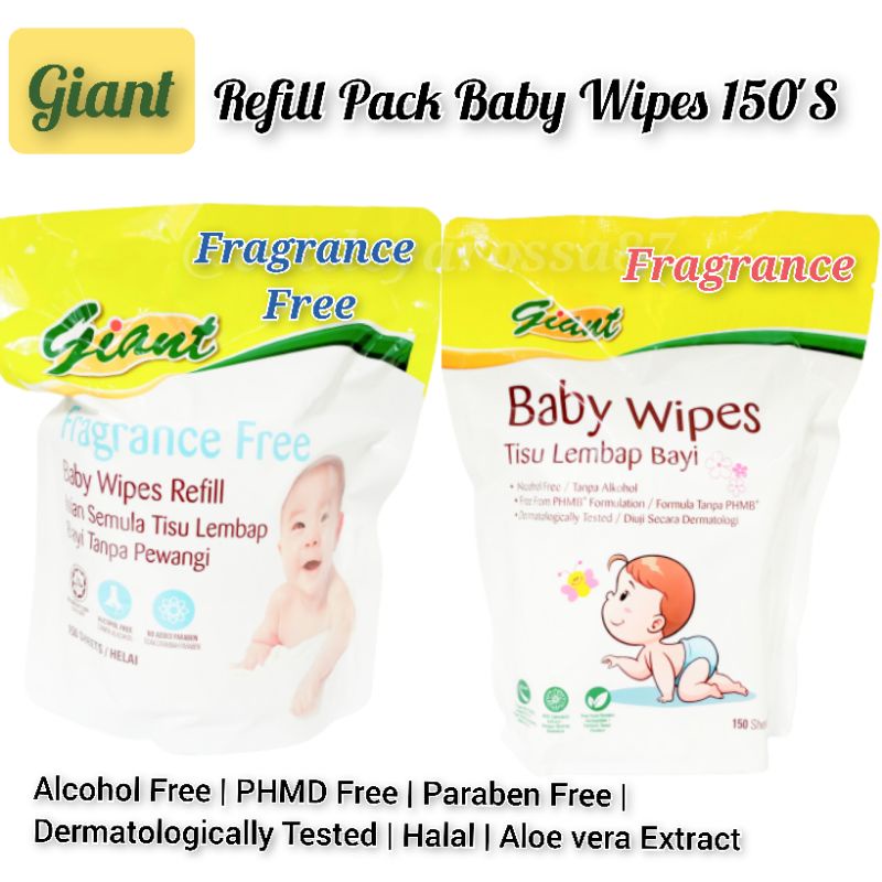 Giant Baby Wipes Refill Pack 150 S Shopee Malaysia