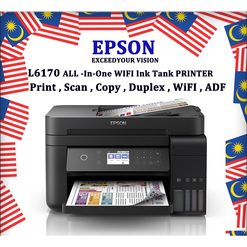 Epson L6170 All In One Wifi Ink Tank Printer Print Scan Copy Duplex Wifi Adf 8204