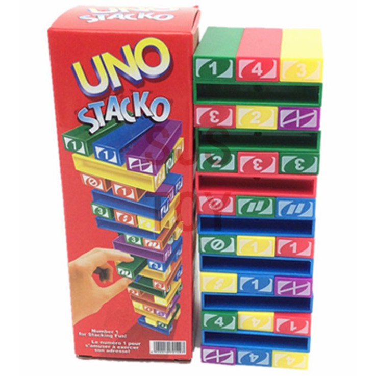 UNO STACKO STACKING COLOR BLOCKS Game/Toys/Family Game (45pcs) SVJX