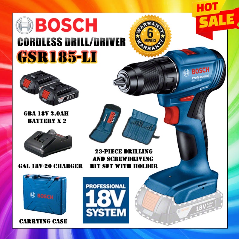 BOSCH GSR 185-LI PROFESSIONAL BRUSHLESS CORDLESS DRILL DRIVER GSR185-LI