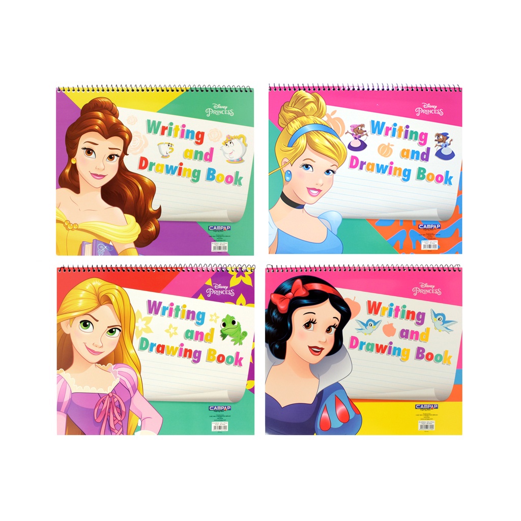 Disney Princess 40 Sheets Spiral Writing And Drawing Book - Cute ...