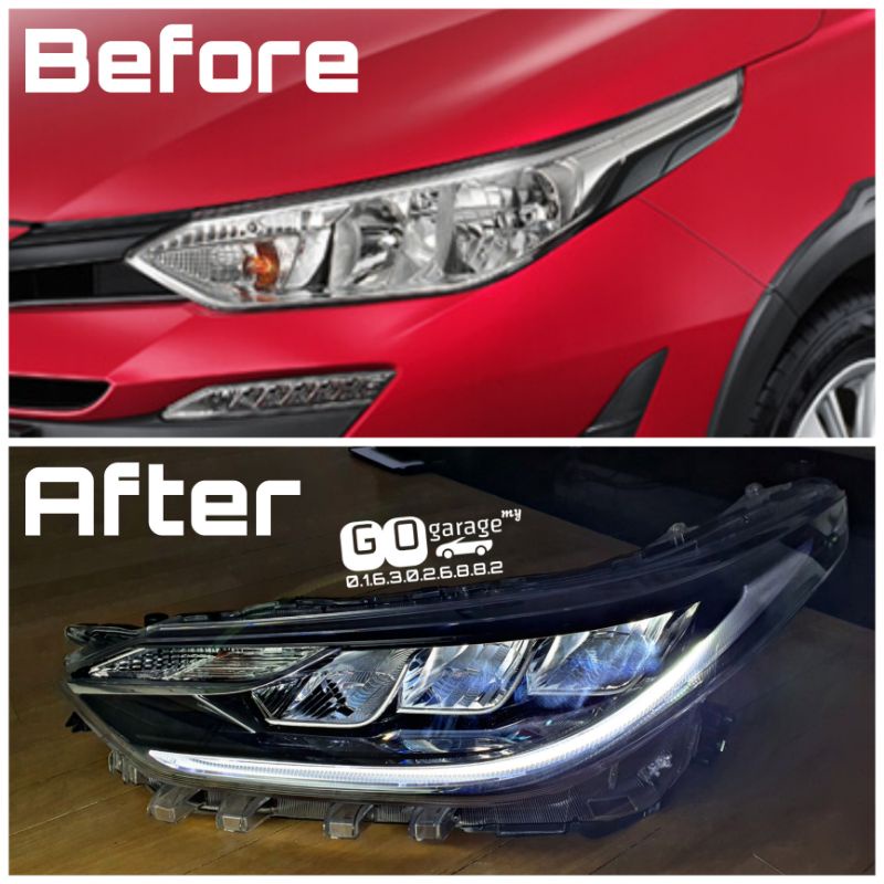 Toyota yaris store led headlights