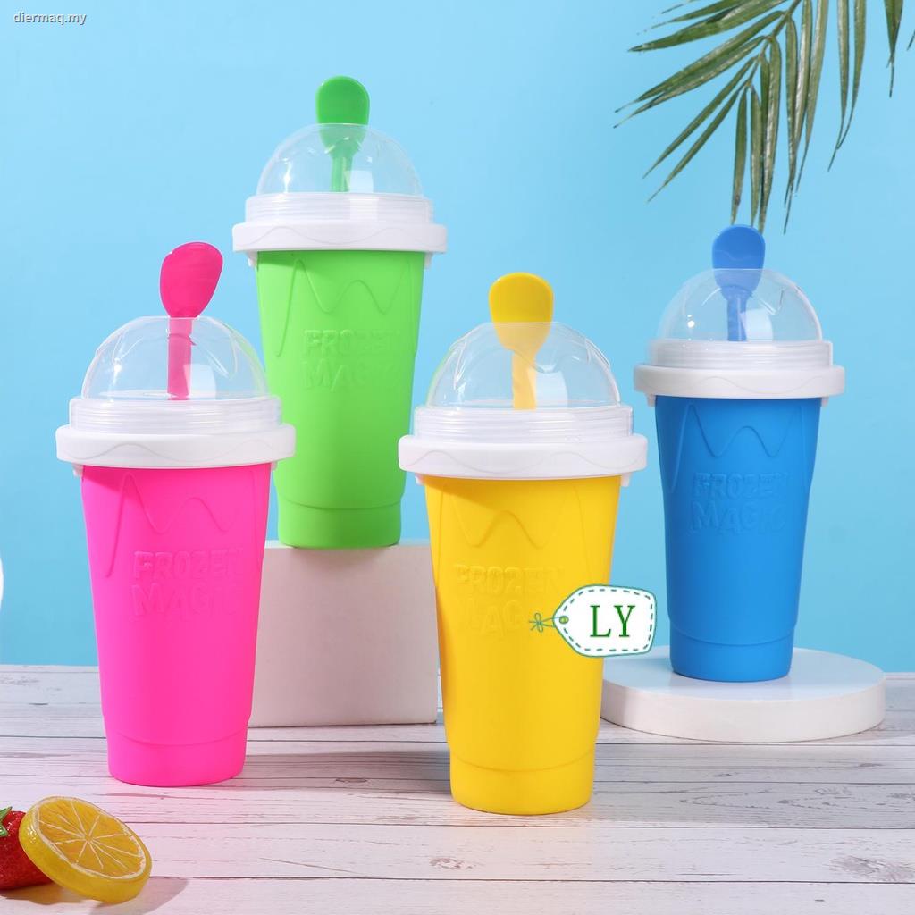 200ml Slushie Maker Cup Magic Quick Frozen Smoothies Cup Squeeze Cup with  Spoon