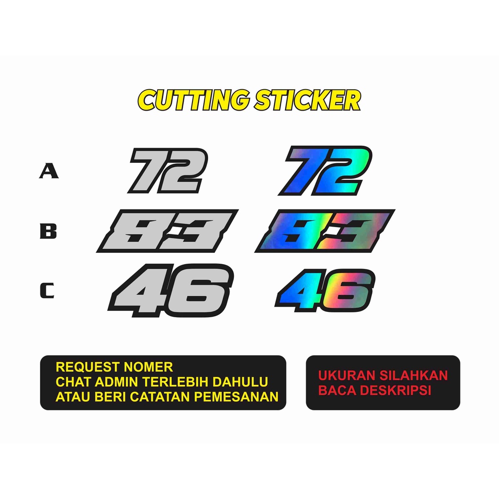 Custom Number Sticker Cutting Sticker Start Number Racing Number ...