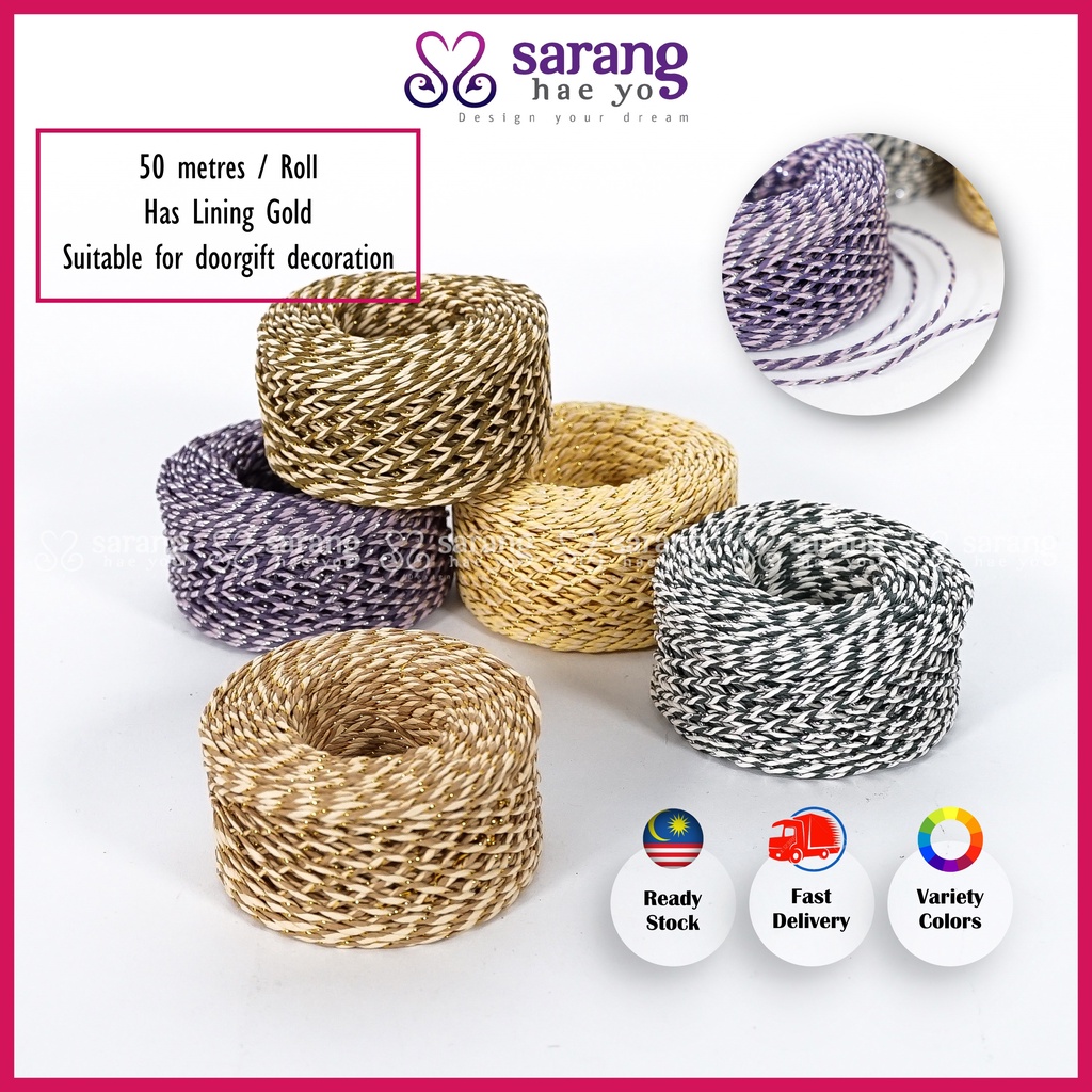 FANCY STRING WITH GOLD LINING / TALI HIASAN/ DECORATIVE THREAD/ TALI ...