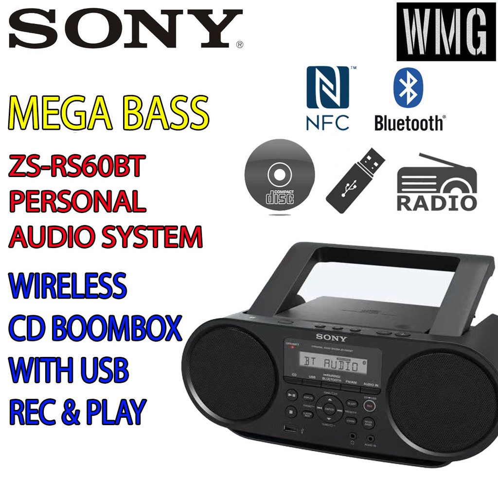 Boombox con CD y Bluetooth, ZS-RS60BT