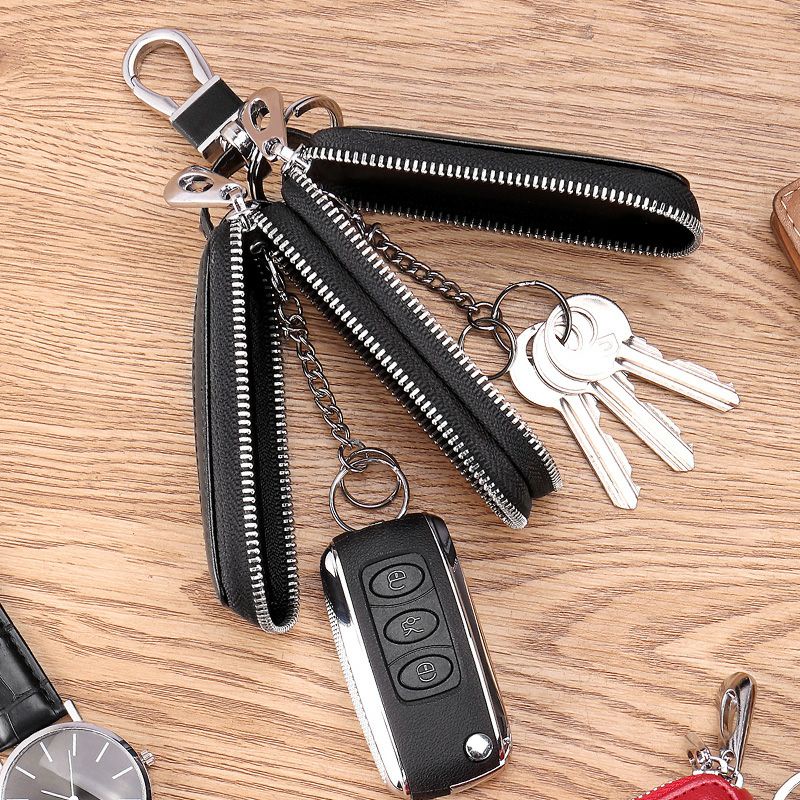 Genuine Leather Wallet Remote Keyless Car Double Zipper and Single ...