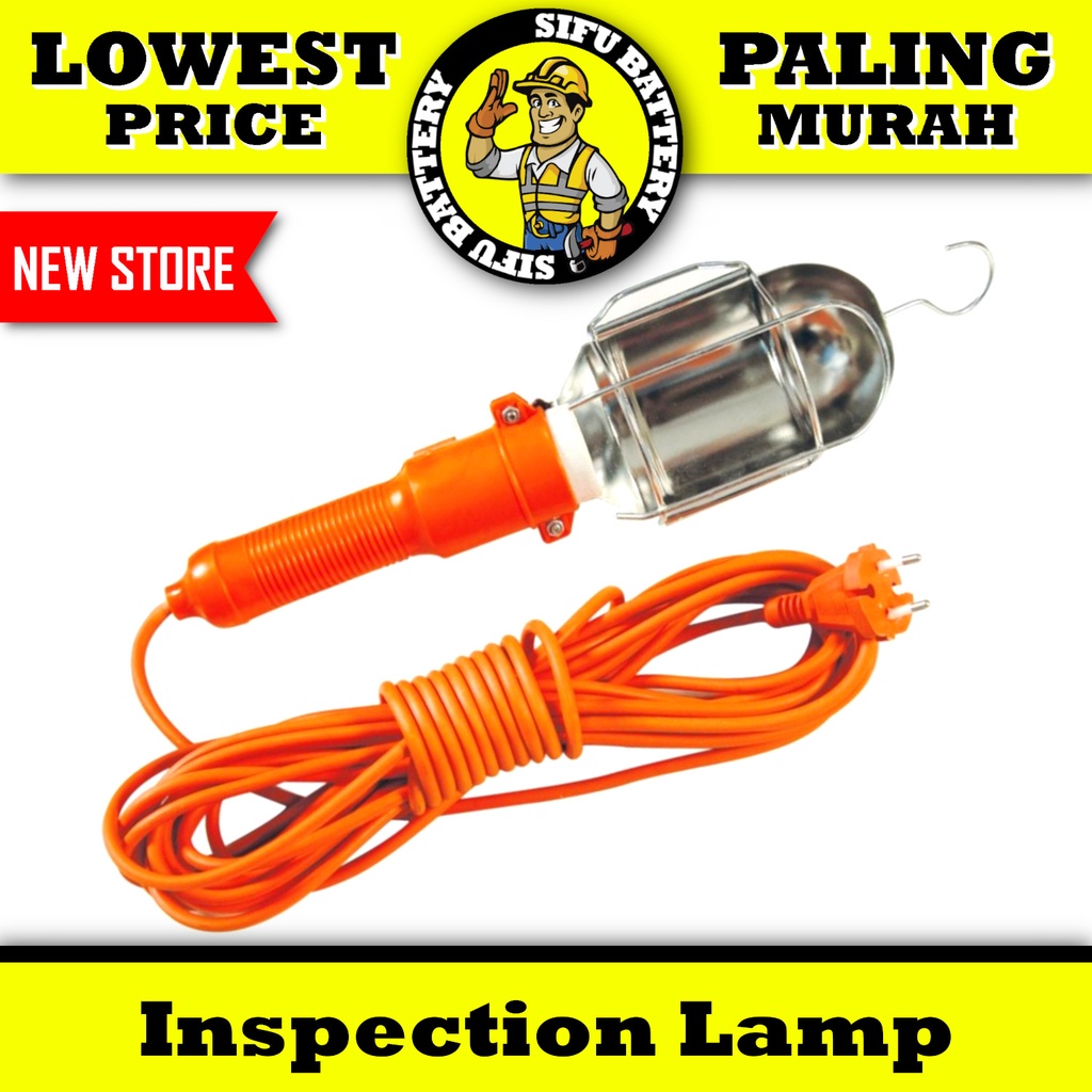 5M Inspection Work Lamp Portable 2 Pin Plug E27 Light Bulb Socket With ...