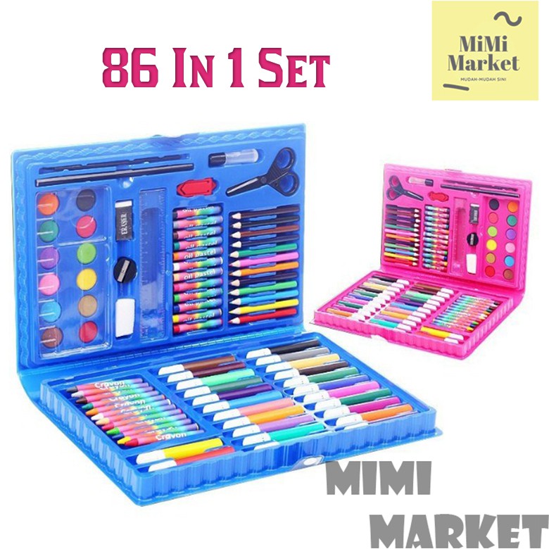 86 In 1 Colouring Drawing Painting Stationery Set Pigment Colour Set ...
