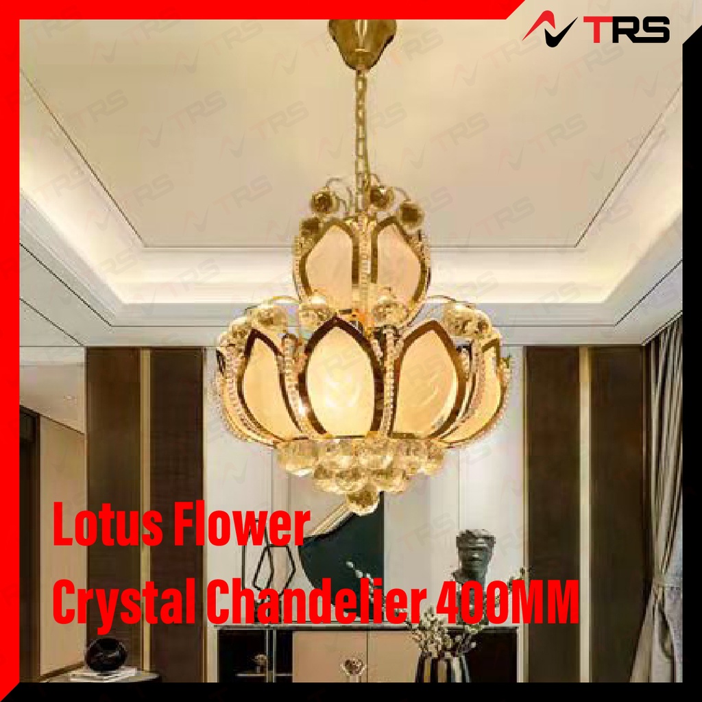 Lotus Flower Crystal Chandelier 400mm | Shopee Malaysia