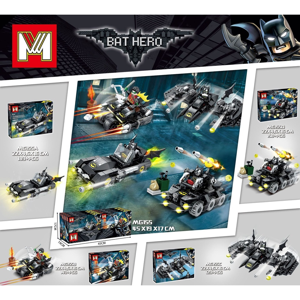 [KL Ready Stock] Batman Batmobile Batwing Batplane Robin Block Toy Car ...