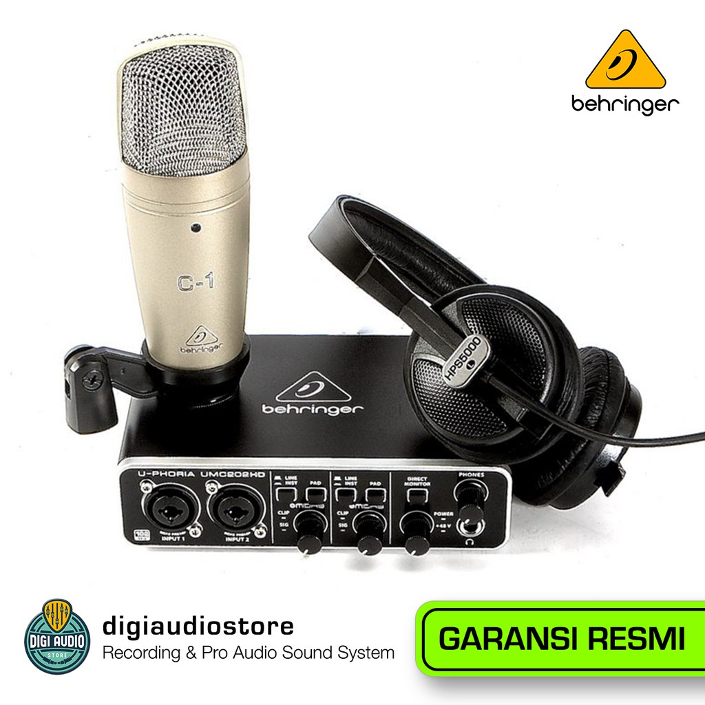 Recording Bundle Set Behringer UPhoria Studio Pro USB Soundcard