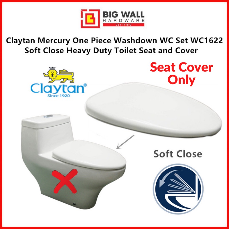 Claytan Mercury One Piece Washdown WC1622 / USC231 Soft Close Heavy Duty Toilet Seat Cover