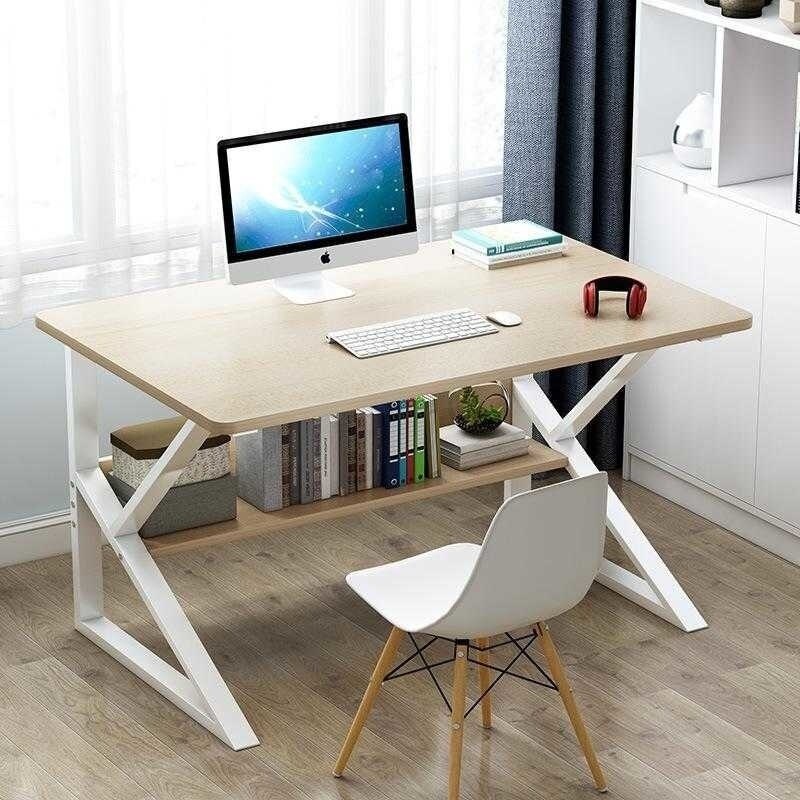 Home Office Table One Layer Modern Desktop Computer Desk Wooden Simple ...