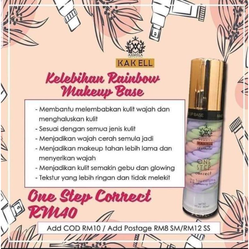 💥100% ORI HQ💥READY STOCK KAK ELL RAINBOW STEP CORRECT MAKEUP BASE ...