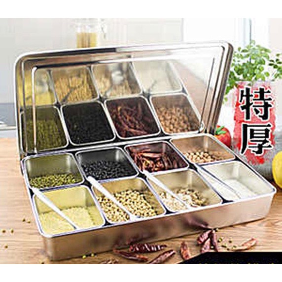Stainless Steel Japanese Seasoning Box (YAKUMI PAN) (4 compartment, 6  compartment, 8 compartment)