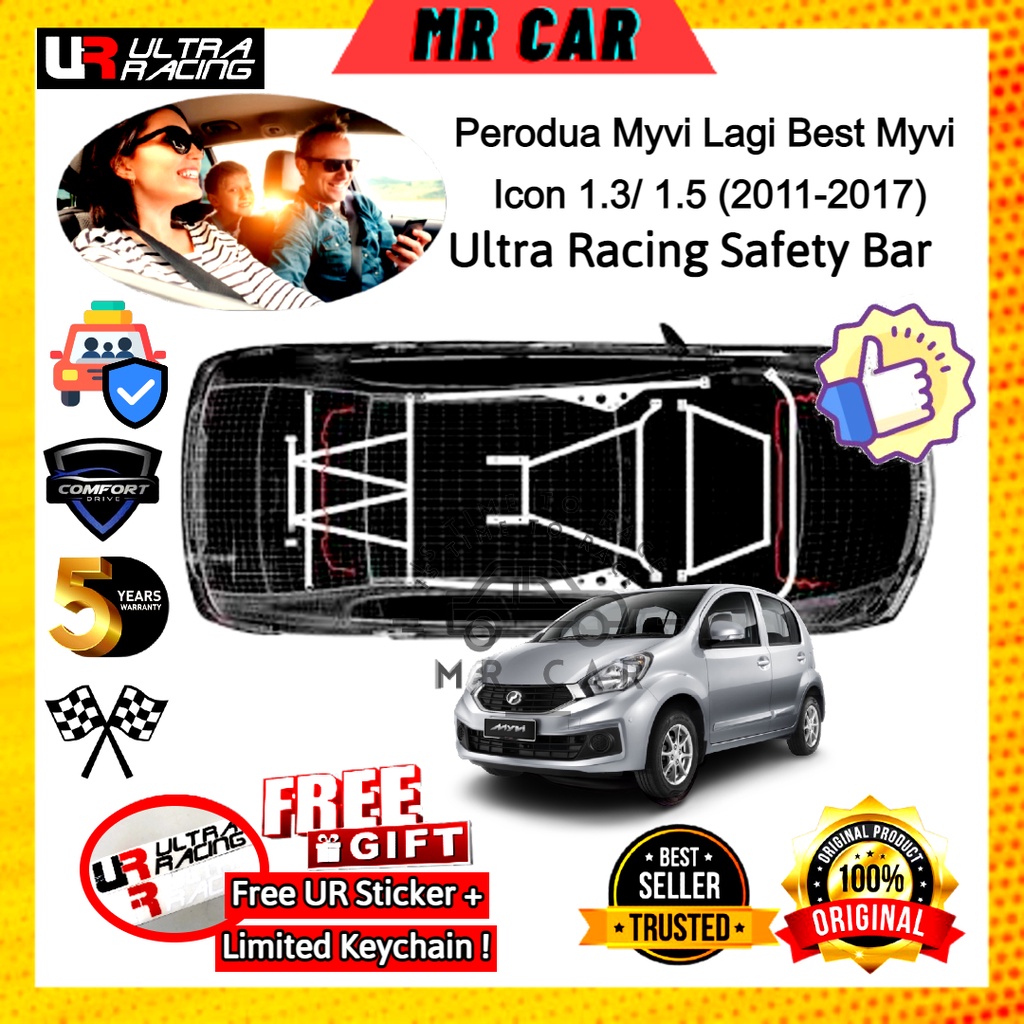 Ultra Racing Safety Bar Perodua Myvi Lagi Best Icon 1.3 1.5 11-17 Front ...