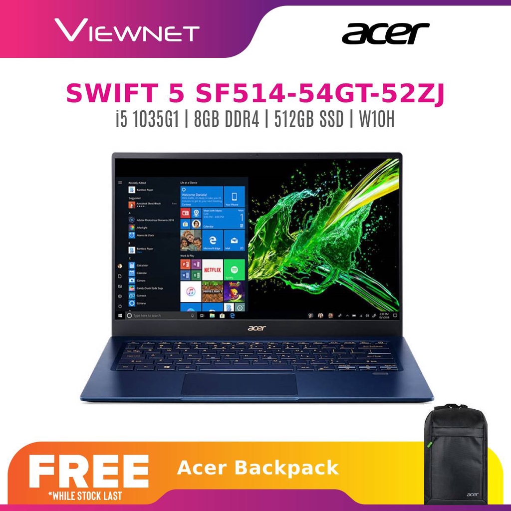 Acer Swift 5 SF514-54GT-52ZJ 14" FHD Touch Laptop Charcoal Blue ( I5 ...