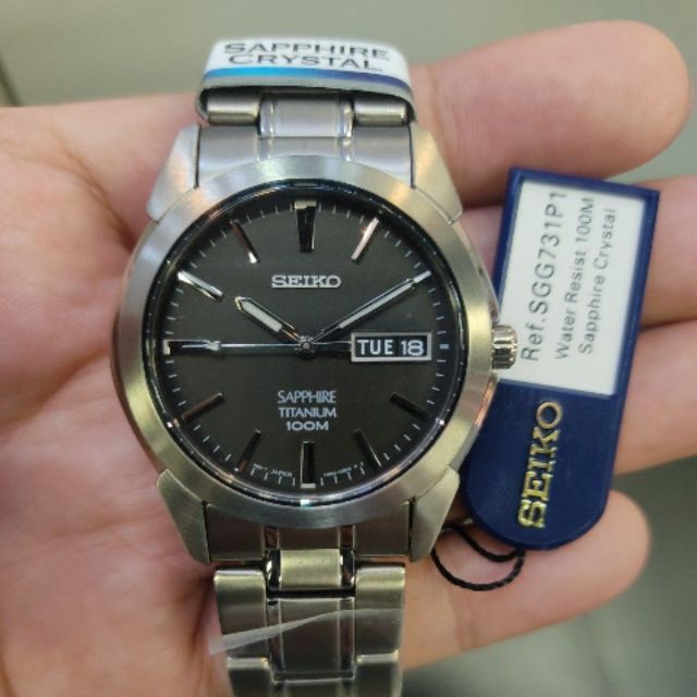 Ready Stock) Seiko titanium sapphire Crystal quartz watch. sgg731p1 |  Shopee Malaysia