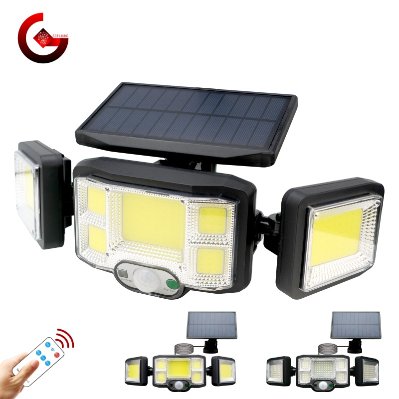 Got Liang Outdoor LED Solar Lights 192 COB 3 Head Motion Sensor Patio ...