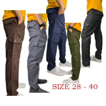 SELUAR KERJA 6 POKRT KAIN COTTON cargo long pants 6 pockets seluar ...