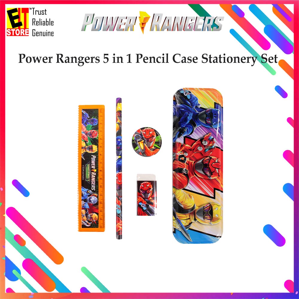 Power Rangers 5 in 1 Pencil Case Stationery Set (91-1-155-7101 ...