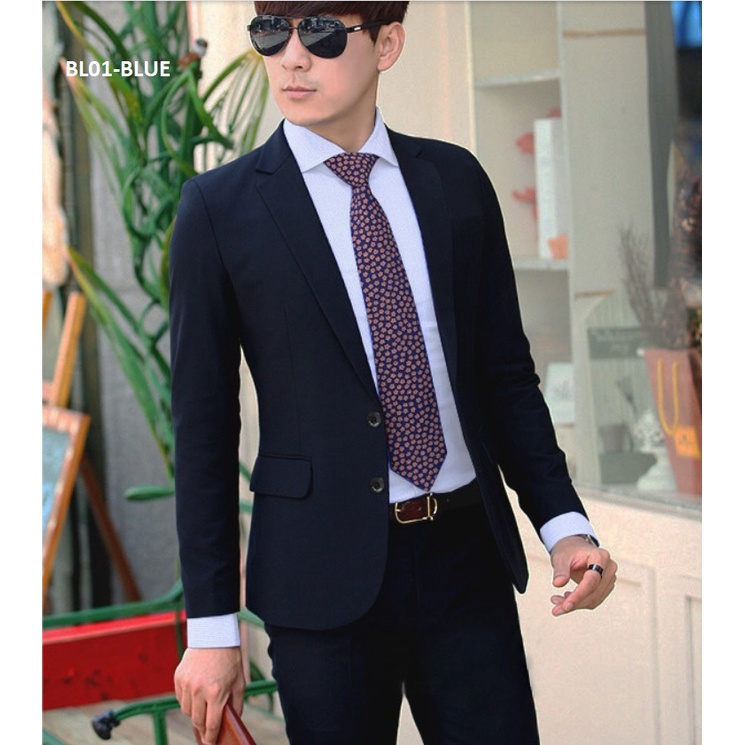 Korean Smart Casual Blazer Office Wear Men Coat Double Button BL01 ...