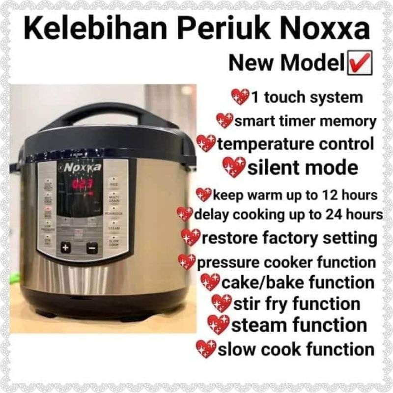 Noxxa Electric Multifunction Pressure Cooker Shopee Malaysia