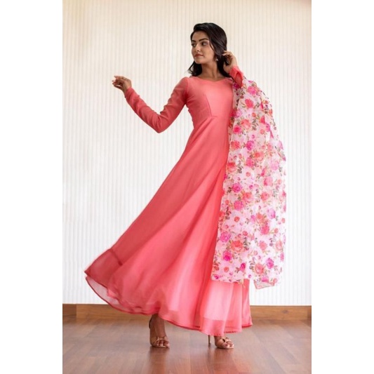 Georgette sales anarkali kurtis