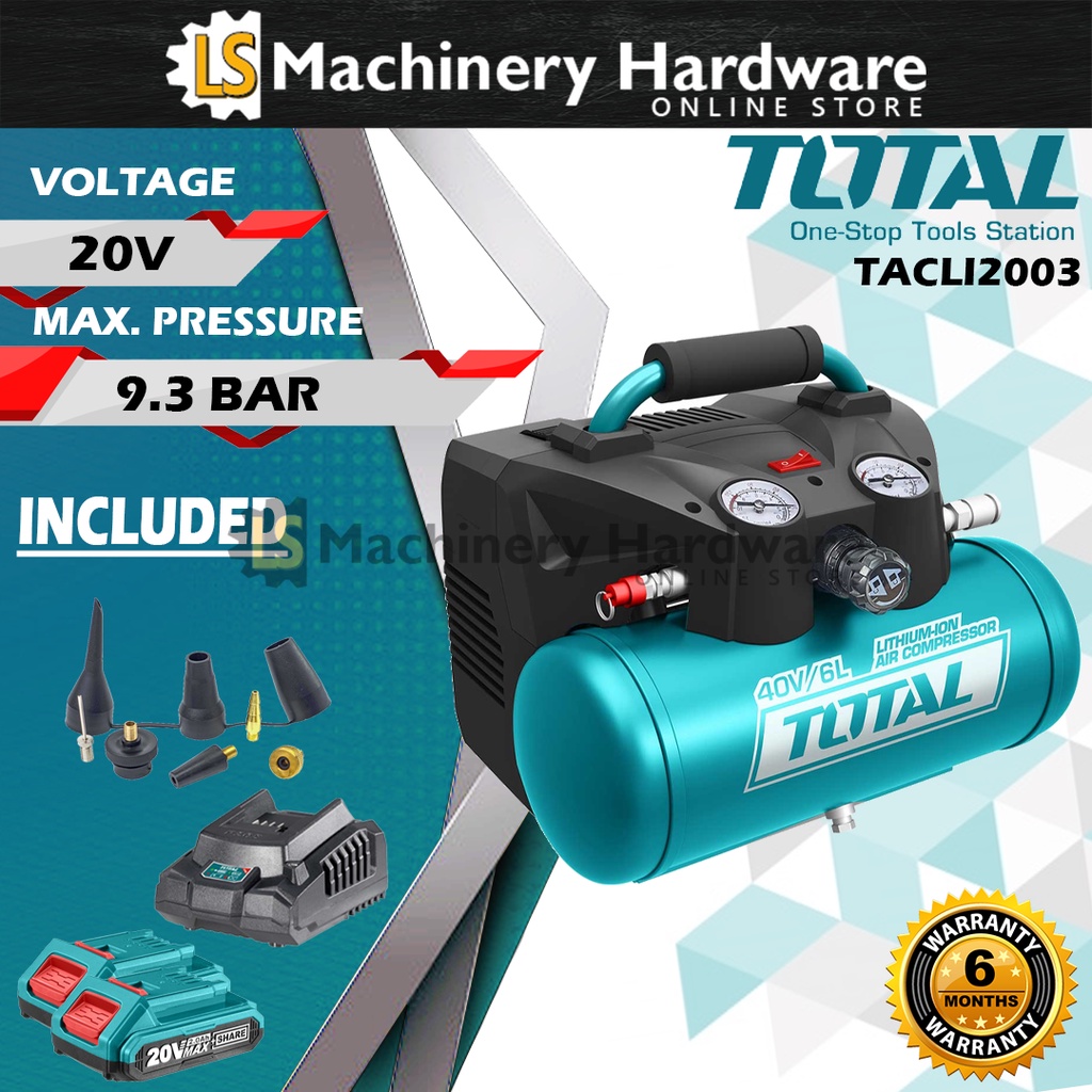 TOTAL TACLI2003 Li-ion Auto Air Compressor - 6 Months Warranty | Shopee ...