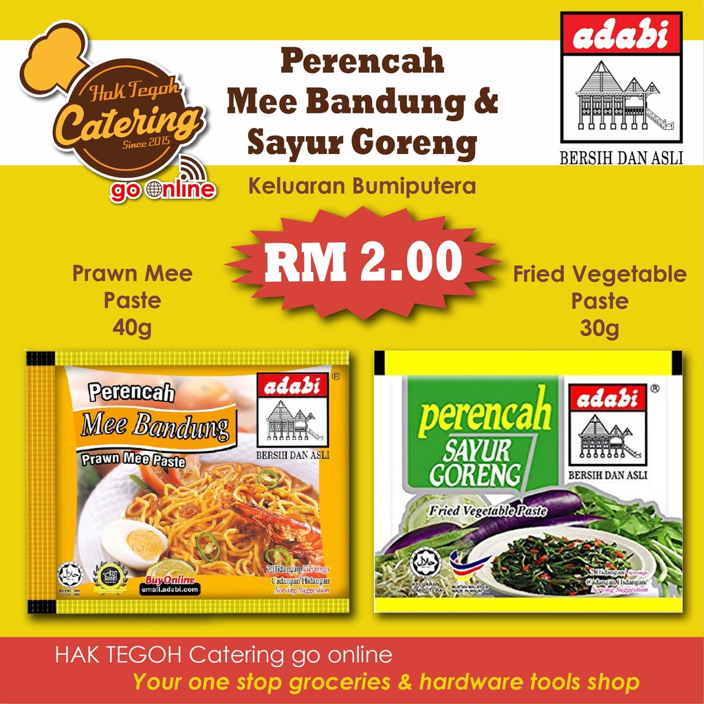 Adabi - Perencah Mee Bandung 40g & Sayur Goreng 30g (Prawn Mee Paste ...