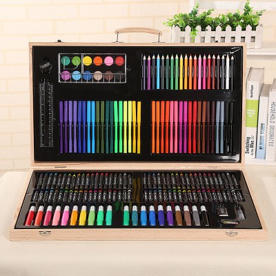 150 pcs Kids Drawing Art Set Painting Pen Colour Pencils with Case 